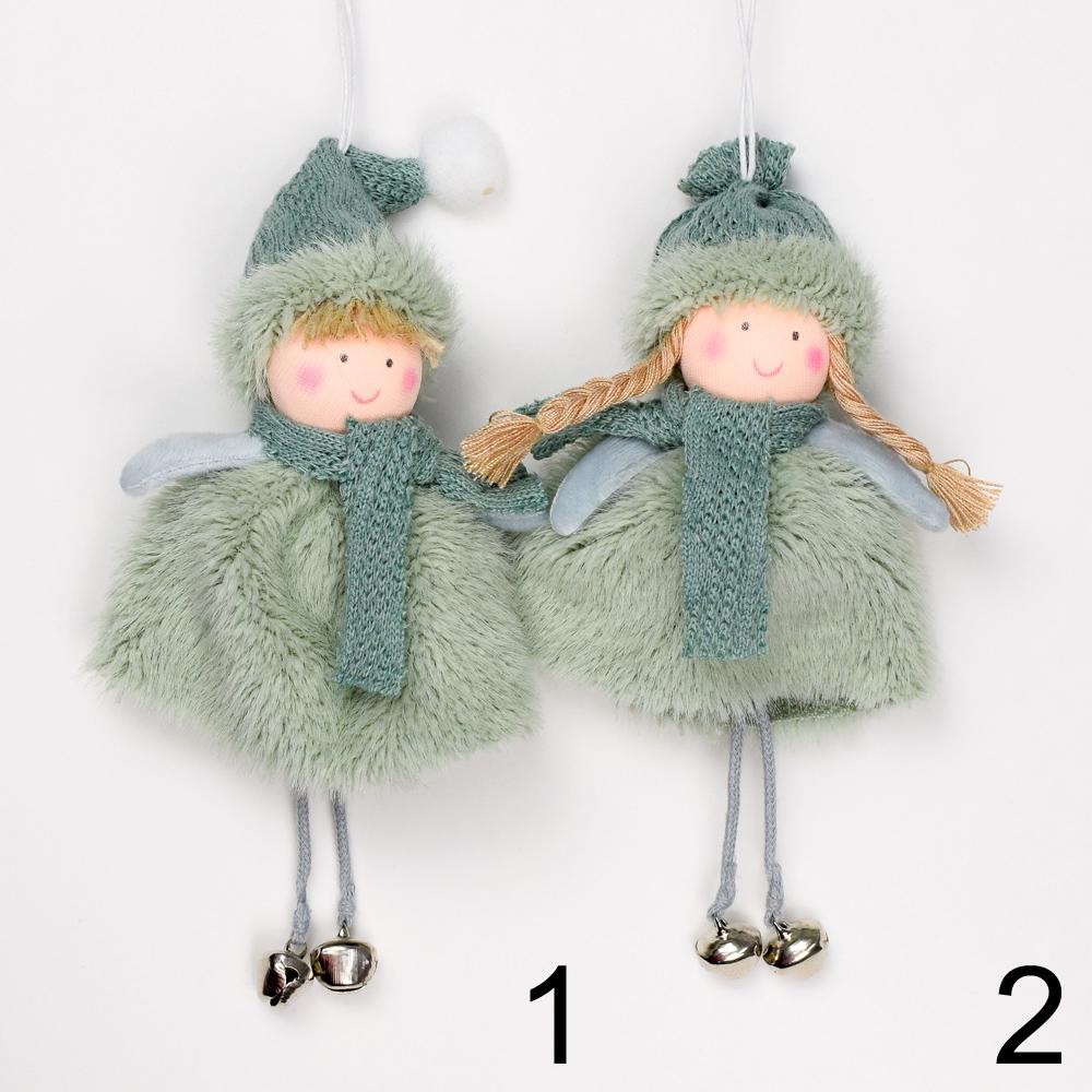 Závěsné dekorace v mentolové barvě s andílky.