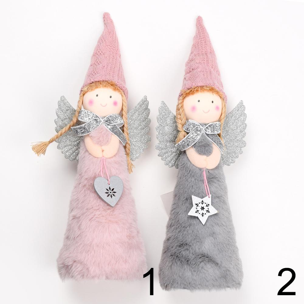 Dvě stojící andělíky s různými barvami a detaily.