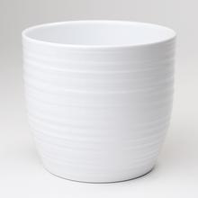 OBAL BERGAMO WHITE GLZ 14CM - Obal bílý | FLORASYSTEM