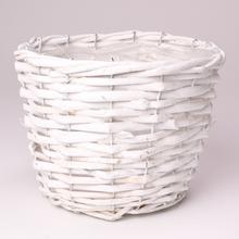 KOŠÍK PRÚTIE BIELY M D19xH15CM - Proutené obaly | FLORASYSTEM