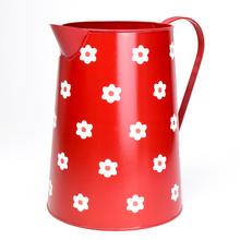 AKCIA! VÁZA DŽBÁN KOV ČERVENÁ KVETY V:26,5x15,5CM SUPER CENA! - Kovové nádoby | FLORASYSTEM
