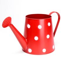 VÁZA KRHLA RUŽICA KOV ČERVENÁ VEĽKÉ BODKY V:16x12CM SUPER CENA! - FLORASYSTEM