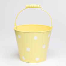 OBAL VEDRO KOV ŽLTÝ VEĽKÉ BODKY V:13,5/22,5x16CM - Kovové nádoby | FLORASYSTEM