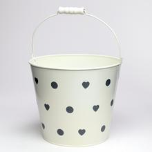 OBAL VEDRO KOV VEĽKÉ KRÉM VEĽKÉ BODKY V:18,5/30x22CM SUPER CENA! - Kovové nádoby | FLORASYSTEM