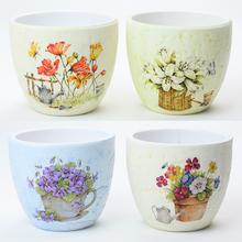 390FL/S KVETINÁČ VZOR KVETY 16x16x13,5CM - Cement | FLORASYSTEM