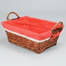PRÚTENÝ KOŠÍK TM.HNEDÝ VZOR BODKA T35x26x13cm - FLORASYSTEM