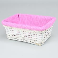 PRÚTENÝ KOŠÍK BIELY VZOR BODKA 29x21x11cm - FLORASYSTEM