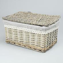AKCIA! 347FL/S PRÚTENÝ KOŠÍK ŠEDÝ VZOR KOCKA M:36x26x20cm - Koše, košíky s plátnem | FLORASYSTEM