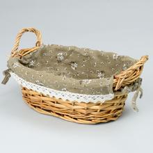 PRÚTENÝ KOŠÍK HNEDÝ VZOR KVET S:26x18x9cm - Koše, košíky s plátnem | FLORASYSTEM