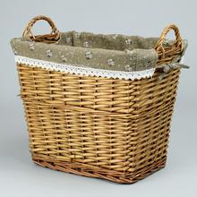 AKCIA! PRÚTENÝ KOŠ HNEDÝ VZOR RUŽ.BODKA 38x28x33cm - Koše, košíky s plátnem | FLORASYSTEM