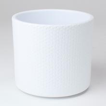 Okrúhly keramický obal Era s reliéfom v béžovej farbe.