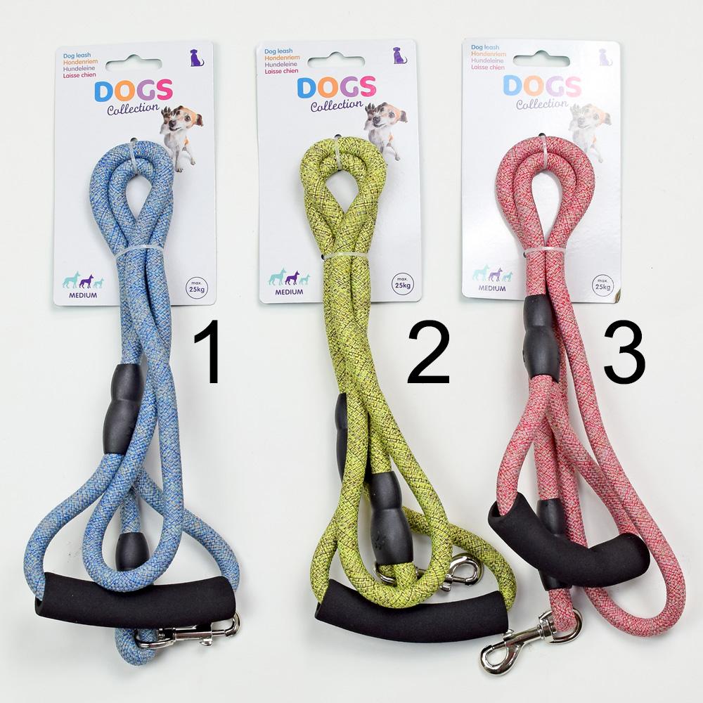 Vodítko pro psa ve třech barvách.