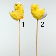 Zápich kuriatko mix 6 cm, žlté kuriatka s vajíčkom.