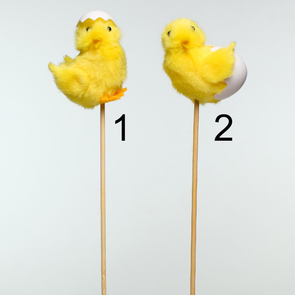 Zápich kuřátko mix 6 cm, žlutá kuřátka s vajíčkem.