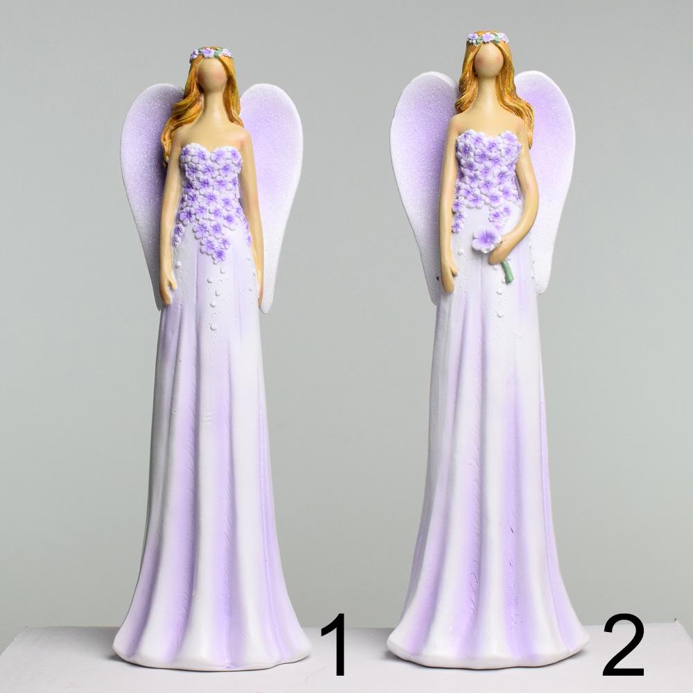 Dekorační anděl fialový mix