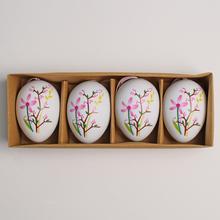 ZÁVES VAJCE PLAST S/4 6CM  - Plastové vzorované | FLORASYSTEM