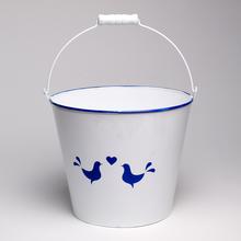 OBAL VEDRO KOV VEĽKÉ MODROTLAČ VTÁKY V:18,5/30x22CM SUPER CENA! - Kovové nádoby | FLORASYSTEM