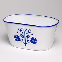 OBAL OVÁL KOV MODROTLAČ 1 V:8,5x18,5x12,5CM SUPER CENA! - Kovové nádoby | FLORASYSTEM