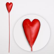 ZÁPICH SRDCE KOV 4,5x31CM ČERVENÉ - Srdíčka | FLORASYSTEM