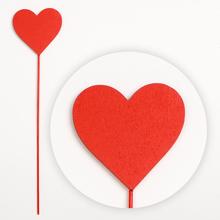 ZÁPICH SRDCE DREVO 6x0,5x26CM ČERVENÉ - Srdíčka | FLORASYSTEM