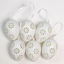 VAJÍČKA VZOR KVET BIELE S/6  CM - FLORASYSTEM
