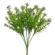 ZÁPICH ZELEŇ MINI KVIETKY X7 MODRÁ 34CM - Zápich růžový, fialový | FLORASYSTEM