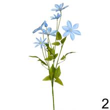 Umelé kvety clematis v bielej a modrej farbe.