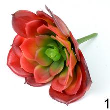 Umelá sukulent Echeveria v červenej a zelenej farbe.