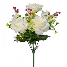 KYTICA RUŽA x7 BIELA 29cm - Růže kytice | FLORASYSTEM