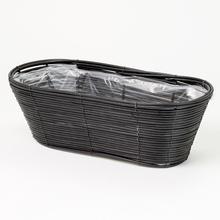 OBAL OVAL PLAST ČIERNY 50x20x16CM SUPER CENA!  - FLORASYSTEM