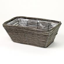OBAL HRAN.PLAST ŠEDÝ 43x22x16CM SUPER CENA!  - Obaly umělé proutí | FLORASYSTEM