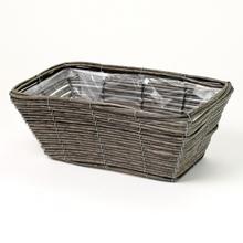 OBAL HRAN.PLAST ŠEDÝ 43x22x16CM - Obaly umelé prútie | FLORASYSTEM