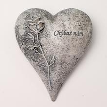 SRDCE SIVÉ 14x12x6,5CM POLYRES - Šedé | FLORASYSTEM