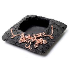 OBAL CEMENT ČIERNA S MEDENOU 17x17x6cm - Náhrobní | FLORASYSTEM