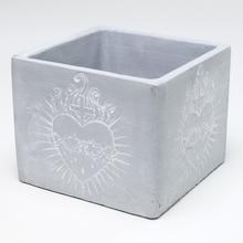 OBAL ŠTVOREC CEMENT ŠEDÝ14x14x11.5cm - Náhrobní | FLORASYSTEM