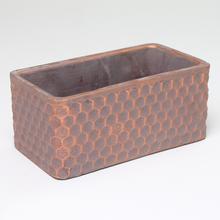 OBAL OBDĹŽNIK CEMENT ŠEDÝ S MEDENOU 20x11x8.8cm - Cement | FLORASYSTEM