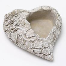 OBAL SRDCE CEMENT ŠEDÉ 16x17.5x7cm - Náhrobní | FLORASYSTEM