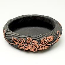 OBAL KRUH CEMENT ČIERNA S MEDENOU 19x16x6.5cm - Náhrobní | FLORASYSTEM