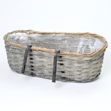 Truhlík ŠEDÝ ZÁVĚS 50X16X20 CM - Proutené obaly | FLORASYSTEM