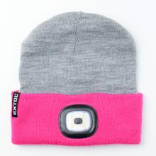 AKCIA!!!Čiapka s čel.,obojstranná,šedo-ružová,4xLED - FLORASYSTEM