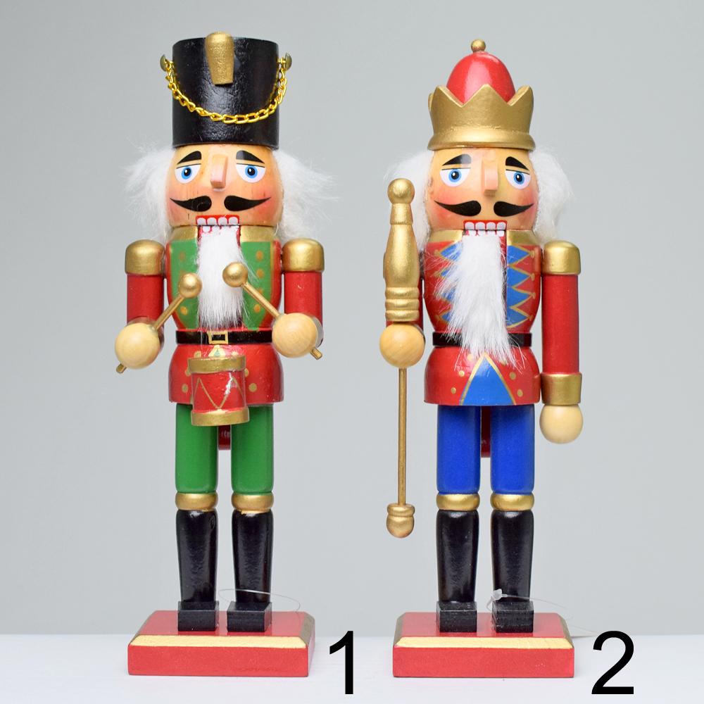 Dřevěný louskáček v vojenské uniformě, 25 cm, mix barev.