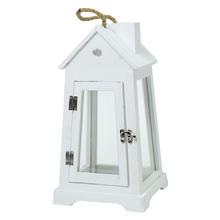 392FL/S LAMPÁŠ DREVO BIELY S 16,5x15,5x36CM - Lucerny dřevo/kov | FLORASYSTEM