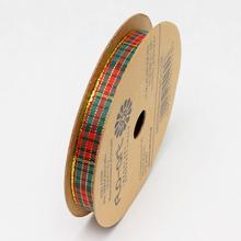 STUHA 12MMX10Y karo zel/červ. - Vánoční stuhy | FLORASYSTEM