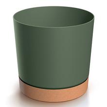 DPOD180 KVETINÁČ TUBO PM ZELENÝ 17,8XV17,5CM - Okrúhly s miskou | FLORASYSTEM