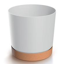 DPOD200 KVETINÁČ TUBO PM BIELY 19,9XV19,6CM - Okrúhly s miskou | FLORASYSTEM