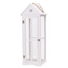 395FL/S LAMPÁŠ DREVO BIELY M 27x25,5x75,5CM - lampáše drevo/kov | FLORASYSTEM