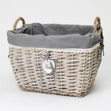 AKCIA! 338FL/S PRÚTENÝ KOŠÍK ŠEDÝ L:36x28x28cm - Koše, košíky s plátnem | FLORASYSTEM