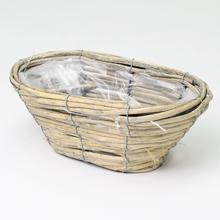 AKCIA! OBAL OVAL PRÚTIE ŠEDÝ 25x13x9CM - Proutené obaly | FLORASYSTEM