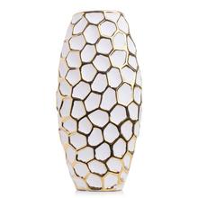 VÁZA BIELY VZOR PORCELÁN 15*8.5*30.7CM - FLORASYSTEM
