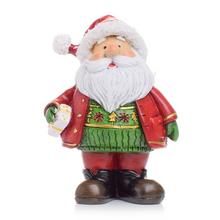 SANTA STOJACI S DARČEKOM ČER/ZEL POLY 7*5*10.5 - Keramika 10- 25cm | FLORASYSTEM